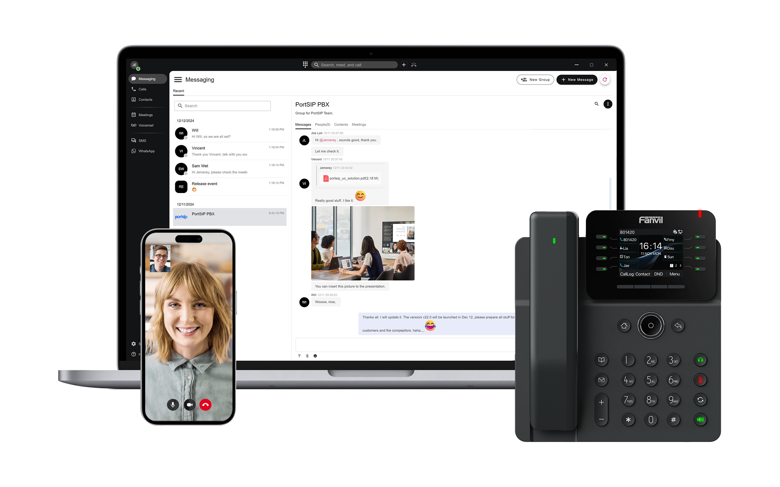 PortSIP PBX with Fanvil Phone